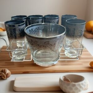 Mid Century Modern Vitreon Queen’s Lusterware Bar Ware